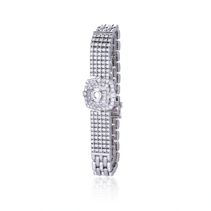 Pulsera de Oro Sólido de 18K de Alta Calidad con Diamantes Naturales, Diseño de Reloj, Exquisita y Moderna, para Regalo de Cumpleaños para Novia - Product Image 1