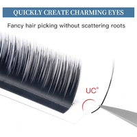 Faux cils U-Curl à racine unique, multi-choix, sans plis, racine ronde, 5 styles UJ UB UC UD UR, pour un volume rapide et des yeux charmants