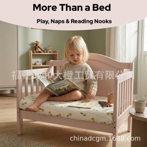 Cuna de Madera Maciza para Bebé con Barandillas Desmontables, Cama Moderna para Niños - Product Image 4
