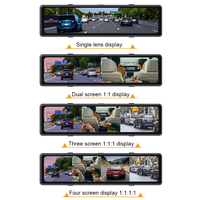11.26 pouces 4 canaux objectif caméras de voiture 4K 1080P Dash Cam pour voiture DVR 4 CH angle mort BSD ADAS 24H moniteur de stationnement Dashcam miroir