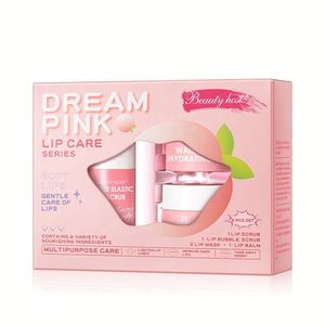 Ensemble de soins naturels pour les lèvres, vente en gros de produits de beauté biologiques, gommage pour les lèvres roses, masque de nuit pour les lèvres au collagène, 5 pièces - Product Image 2