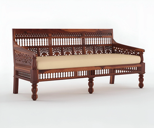 Ensemble de canapés en bois de sheesham massif de qualité supérieure avec finition couleur miel, design élégant, structure robuste et durable, sièges confortables, parfait - Product Image 4