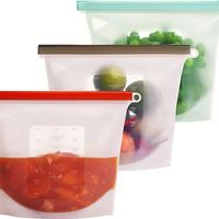 Sacchetti Riutilizzabili Ecologici in Silicone Pieghevoli USSE con Design Antiurto, Adatti al Congelatore per Uso in Cucina