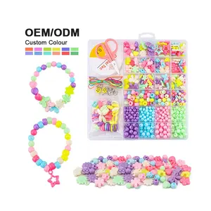 Leemook 2024 meilleure vente bricolage perles boîte ensemble drôle enfants jouets bricolage enfants arts et artisanat fabrication de bijoux jouets pour les filles