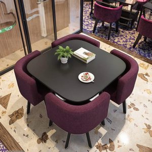 Juego de Mesa y Sillas de <span class=keywords><strong>Comedor</strong></span> Moderno Personalizable de 5 Piezas, Acabado Elegante en Vidrio <span class=keywords><strong>Cromado</strong></span>, Madera Ecológica de Alta Calidad para <span class=keywords><strong>Comedor</strong></span> - Product Image 2