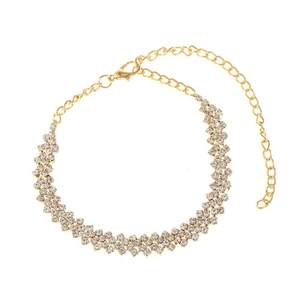 Bracelet de <span class=keywords><strong>cheville</strong></span> à chaîne ajustable en plaqué or et argent, bracelets de <span class=keywords><strong>cheville</strong></span> pour femmes avec strass brillants et brillants - Product Image 5