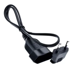 Enchufe europeo de 90 grados a hembra, Cable de extensión de alimentación para PC, ordenador, PDU EU, 2 clavijas curvadas