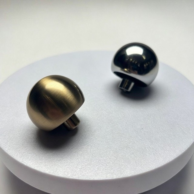 Luxury Mushroom Shape Round Cabinet Knobs Brushed Polished Zinc Alloy Single Hole Pull Handles for Kitchen Cabinets Drawers