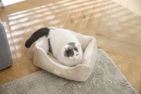 Lit pour animaux de compagnie en cuir PU de luxe, coussin moelleux pour chien et chat, nid douillet
