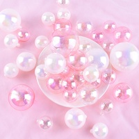 Décorations de gâteau boule transparente rose plastique Transparent boule fausse boule ornement cadeau boîte cadeau décoration
