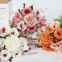 Bouquet de fleurs artificielles en soie faites à la main, réaliste, combinaison Princesse Mary Mei, pour salon, balcon, décoration de mariage, accessoires de scène