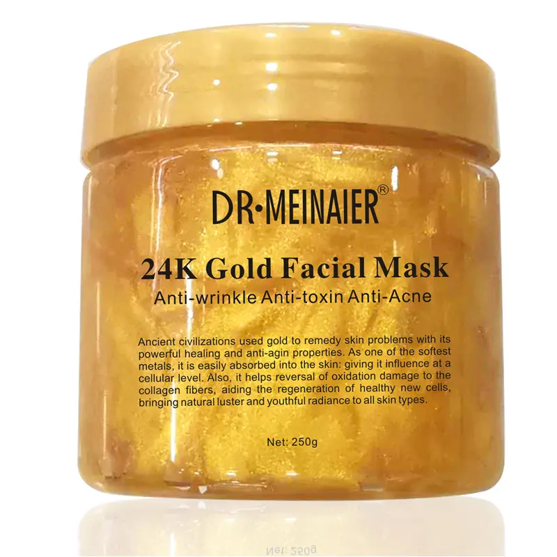 Natural antienvejecimiento blanqueamiento orgánico 24K oro máscara colágeno Peeling Peel off arcilla cuidado de la piel oro máscara Facial