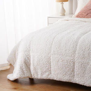 ชุดเครื่องนอนหนานุ่มผ้าโพลีเอสเตอร์เนื้อนุ่มอบอุ่นหรูหราหนานุ่มสบายผ้าขนเทียมลายนูนสำหรับฤดูหนาวพร้อมปลอกหมอน2ใบ - Product Image 5