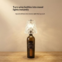 Lampe de table LED pour bouteille de vin, pour bars et restaurants, 3 couleurs d'éclairage, commande tactile, lumière de bouteille de vin en acrylique, à intensité variable, rechargeable