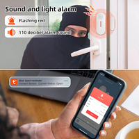 ANGUS Tuya Zigbee – capteur de porte/fenêtre, détecteur d'ouverture de porte, alarme sonore et lumineuse 100DB, protection de sécurité domestique, application Smart Life