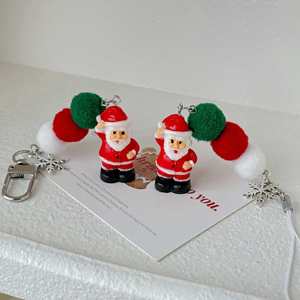 Christmas Series Mobile Pendant Cute Santa Claus Bag Decoration Snowflake Christmas Tree Keychain Hanging <b>Lanyard</b> - Product Image 3
