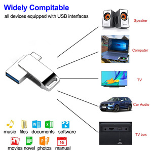 Bán buôn dữ liệu lưu trữ thiết bị kim loại USB3.0 memorias Bạc Flash <span class=keywords><strong>Disk</strong></span> 128GB 256 GB USB 3.0 2 trong 1 Type-C 64GB USB Flash Drive - Product Image 5