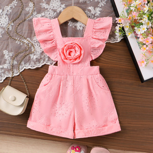 <span class=keywords><strong>Tuta</strong></span> Intera Rosa da <span class=keywords><strong>Bambina</strong></span> 2026 con Fiori per l'Estate - Product Image 4