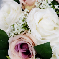 Ramo de Novia de Rosas Blancas en Forma de Lágrima, Estilo Europeo Fresco, Ramo de Boda Artificial, Múltiples Colores, Flor de Mano para Novia