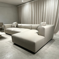 Canapé d'angle moderne en cuir avec structure en bois massif et mousse haute densité – Ensemble de canapés de luxe pour salon