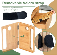 Plateau pliable multifonctionnel en bambou pour déambulateur avec porte-gobelet, plateau de table en bois pour déambulateurs pliants