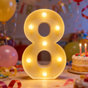 Signes géantes personnalisées de grand nombre de 3 pieds 4 pieds 5 pieds Signes de lettres de chapiteau d'<span class=keywords><strong>anniversaire</strong></span> 3d à LED Décorations de bureau intérieures et extérieures Éclairage de fête - Product Image 3