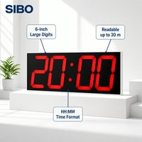 Reloj de Pared Digital LED WiFi de 6 Pulgadas, Sincronización de Hora de Red NTP, Cuenta Regresiva de 4 Dígitos, Cronómetro, 30 Alarmas, Salida de Relé