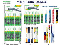Limpiaparabrisas Híbrido YOUNGLOOK con Marco Resistente a la Corrosión de 14-28 Pulgadas, Compatible con Roadster y la Mayoría de los SUV, Preparado para Monzón, MOQ 50, RoHS