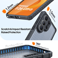 Coque de téléphone mobile pour Samsung S26 Ultra S25, design armure en TPU+PC, motif grille ondulée, finition givrée effet glace, Advanced Sense, compatible iPhone