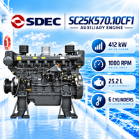 Groupe électrogène diesel auxiliaire marin SDEC SC25K570.10CF1 412 kW 1000 tr/min 25,2 L 6 cylindres pour équipement embarqué