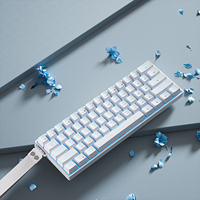 Clavier mécanique TAIDU K660 Fashion, disposition 60%, blanc et noir, filaire, éclairage bleu glace