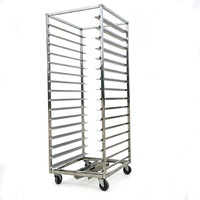 Chariot de boulangerie industriel en acier inoxydable SS 10 15 16 20 niveaux pour four rotatif, pour le stockage, la cuisson et le refroidissement de pizzas, pains et plaques de cuisson