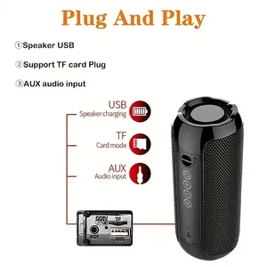 Altavoz Portátil Inalámbrico para Exteriores con Woofer, Llamadas Manos Libres, Radio FM, Ranura para Tarjeta TF, Conexión USB para Teléfono Móvil/Tablet/<span class=keywords><strong>TV</strong></span> TG117 - Product Image 6