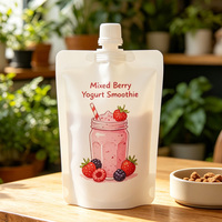 Sachets souples personnalisés blancs mats avec bec verseur, qualité alimentaire, anti-fuite, pour emballage de liquides 100ml, 200ml, 500ml