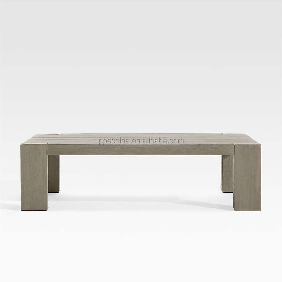 Wholesale Modern Weatherproof Table Simple Terrace Outdoor Furniture Coffee Table With Teak Frame