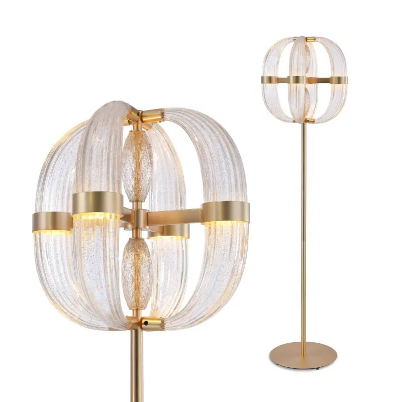 Moderne Dekorative Esszimmer Luxus Messing Stand Lampe Villa Licht für Haus Hotel LED Boden Lampen