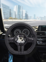 Volant en cuir noir M Sport pour l'intérieur automobile, compatible avec BMW F10 F30 F31 F32 F20 E92 E60 X6 E71 X5 E70 M3 M4 M5 M6
