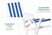 Chaise pliante d'extérieur économique à siège bas, chaise de plage portable au nouveau design en tissu Oxford 600D pour le camping