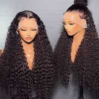 Perruques de cheveux humains HD 300% Deep Wave Birmanes 38 40 pouces, Lace Frontal HD 13x6, Pré-épilées, Bouclées Birmanes, Perruque Lace Front 13x4 Brésilienne