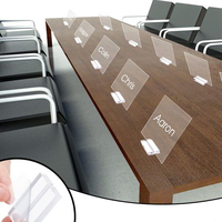 Support de cartes en acrylique transparent personnalisé, cadeau d'affaires, présentoir de nom de bureau, base carrée personnalisable pour cartes de visite