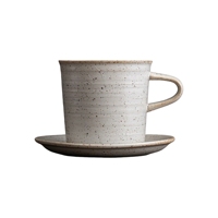 Ensemble tasse et soucoupe en porcelaine de style rétro personnalisable avec plateau - Compatible lave-vaisselle et micro-ondes pour café et décoration intérieure