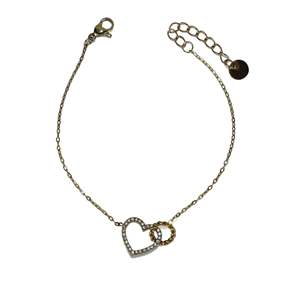 Bracelet Cœur en Cristal Acier Inoxydable 316L Plaqué Or PVD Bijoux Durables et Résistants pour Femmes - Product Image 1