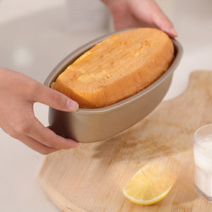 เครื่องมืออบชีสเค้กรูปวงรีเหล็กคาร์บอน กระทะเคลือบกันติด ทนทาน สำหรับทำชีสเค้กครีมแสนอร่อย - Product Image 3