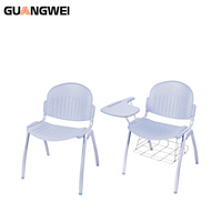 Chaise d'étude empilable en plastique de conception moderne GUANGWEI pour salle de classe, table d'écriture pour usage domestique ou de bureau
