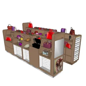 กระเป๋าถือตู้โชว์แสดงห้างสรรพสินค้าที่กำหนดเองข้ามกระเป๋าตู้ไม้การค้าปลีกห้างสรรพสินค้าออกแบบตู้แสดง