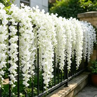 Guirlande de fleurs de cerisier artificielles semi-faites à la main en soie, décoration suspendue pour plafond de mariage