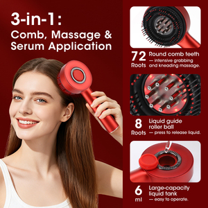 Masseur électrique du cuir chevelu <span class=keywords><strong>pour</strong></span> <span class=keywords><strong>la</strong></span> croissance des cheveux, thérapie par lumière rouge, applicateur d'huile liquide, peigne <span class=keywords><strong>de</strong></span> massage <span class=keywords><strong>de</strong></span> <span class=keywords><strong>la</strong></span> tête, brosse vibrante anti-chute <span class=keywords><strong>de</strong></span> cheveux - Product Image 3