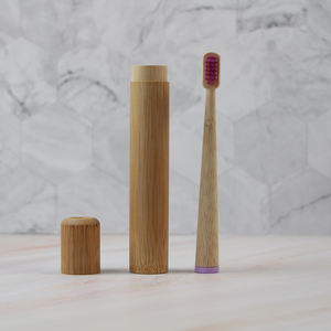 Compostable Biodegradable Ergonomic <strong>Toothbrush</strong> With Bamboo Handle <strong>Travel</strong> Box and High Quality Charcoal Bristles - Product Image 2