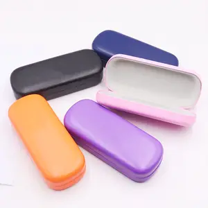 High Quality Hard Kit Holder Metal Reading Glasses Case for Men and Women PU Leather Eyeglass Box Cases