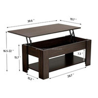 Table basse élévatrice moderne avec compartiment caché Tables basses en bois pour salon avec rangement